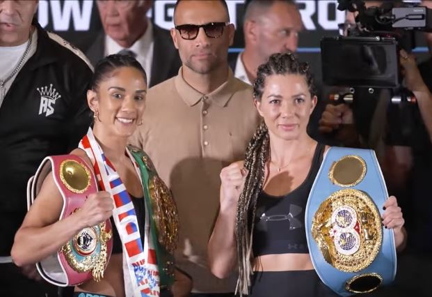 AMANDA SERRANO VS. SARAH MAHFOUD WEIGH-IN Fight Pose