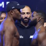 Anderson Silva vs Tyron Woodley weigh in face off