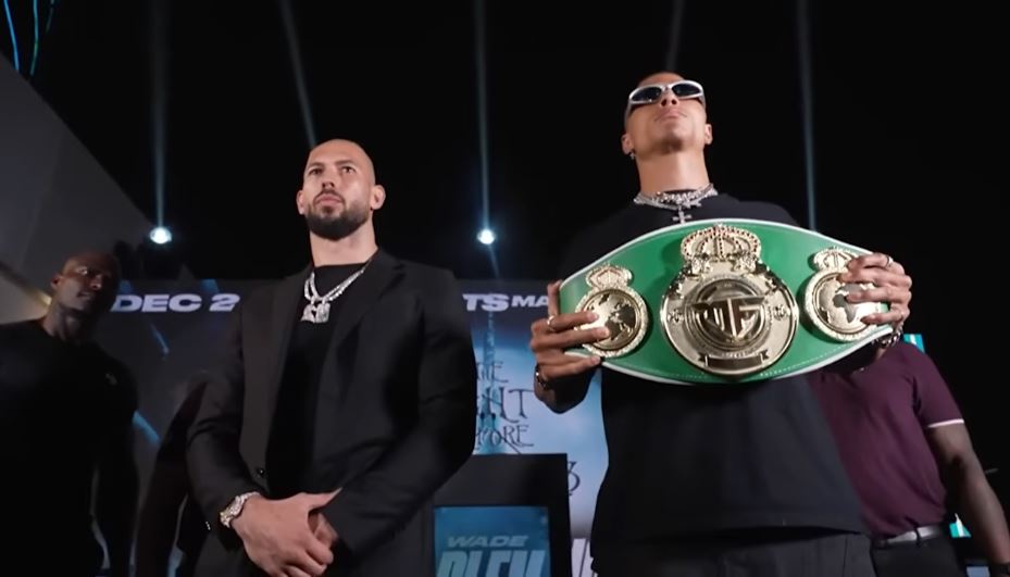 misfits boxing presser Andrew Tate vs Chase DeMoor