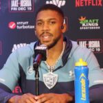 Heavyweight Anthony Joshua at Jake Paul pre fight