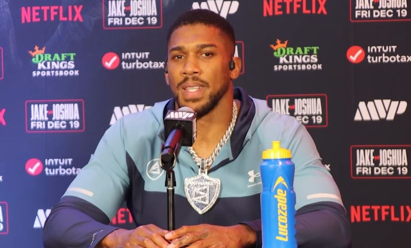 Heavyweight Anthony Joshua at Jake Paul pre fight