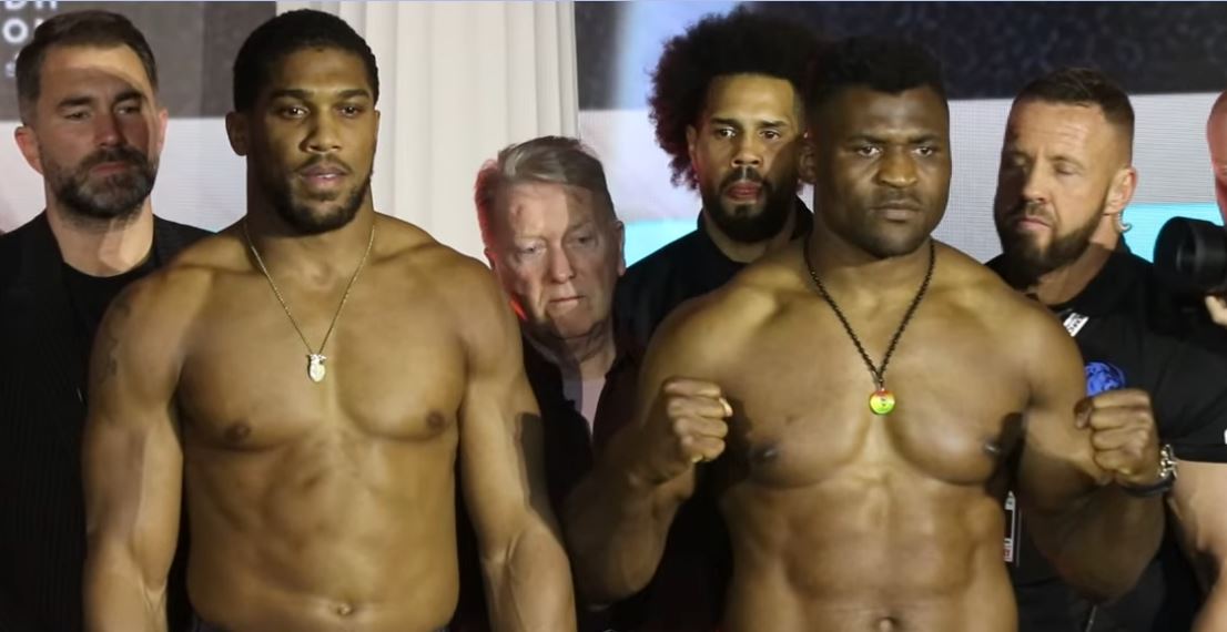 Anthony Joshua and Francis Ngannou in Arabia boxing