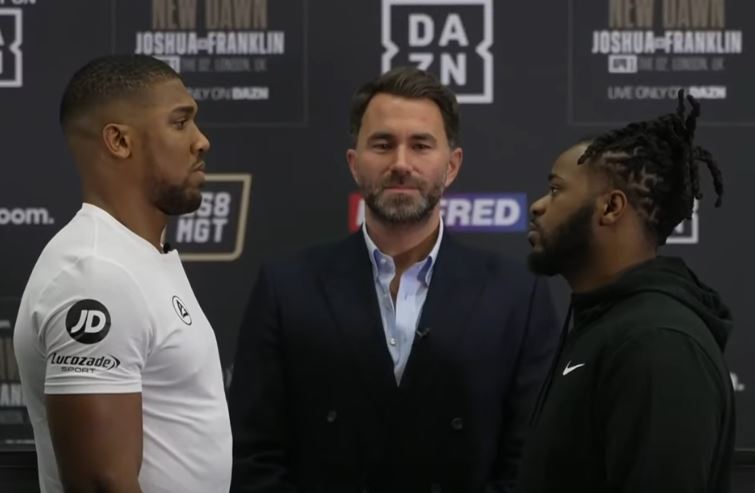 Anthony Joshua vs Jermaine Franklin press conference face off