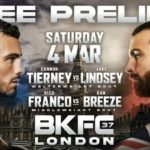 BKFC 37 London: Tierney vs Lindsey Free Prelims fight poster