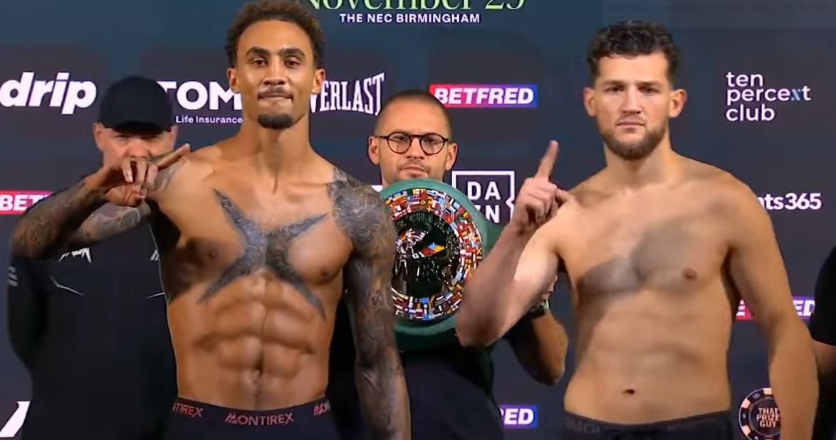 Ben Whittaker vs Benjamin Gavazi weigh in photo