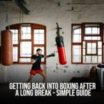 Boxing training photo hitting heavybag
