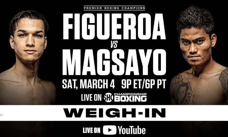Brandon Figueroa vs Mark Magsayo Weigh in live