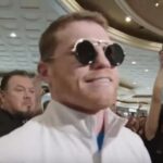 Boxing star Canelo Alvarez arrives at MGM Grand for Charlo fight