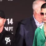 Canelo and Edgar Berlanga press conference photo