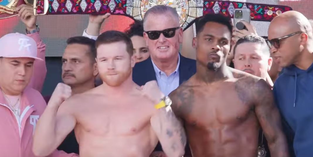 Canelo and Charlo at fight weigh in