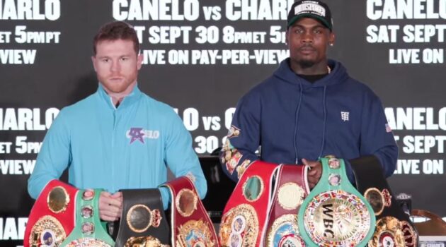 Canelo Alvarez vs Jermell Charlo undisputed championship belts