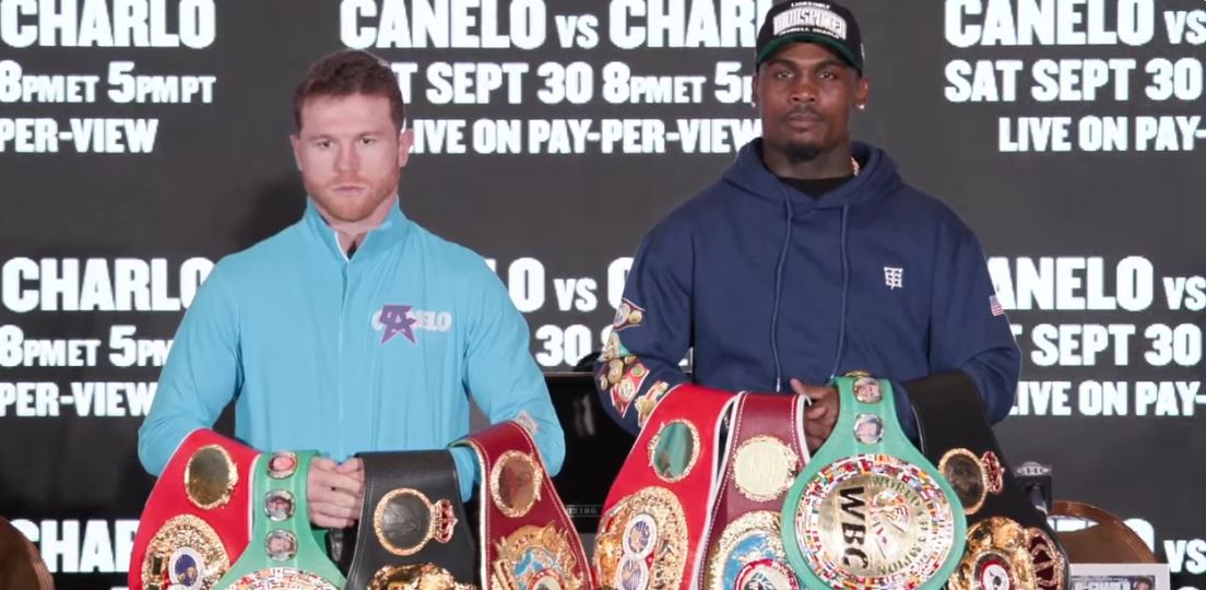 Canelo Alvarez vs Jermell Charlo undisputed championship belts