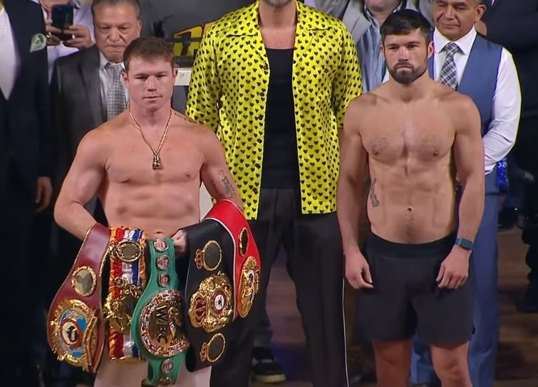 Canelo Alvarez vs John Ryder May 6 2023 fight weigh in