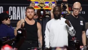 Canelo Alvarez and Terence Crawford in Las Vegas