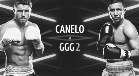 Canelo vs GGG black and white poster