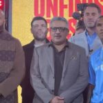 Photo of Eubank Jr and Benn at the rematch press conference