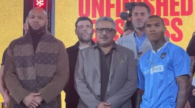 Photo of Eubank Jr and Benn at the rematch press conference