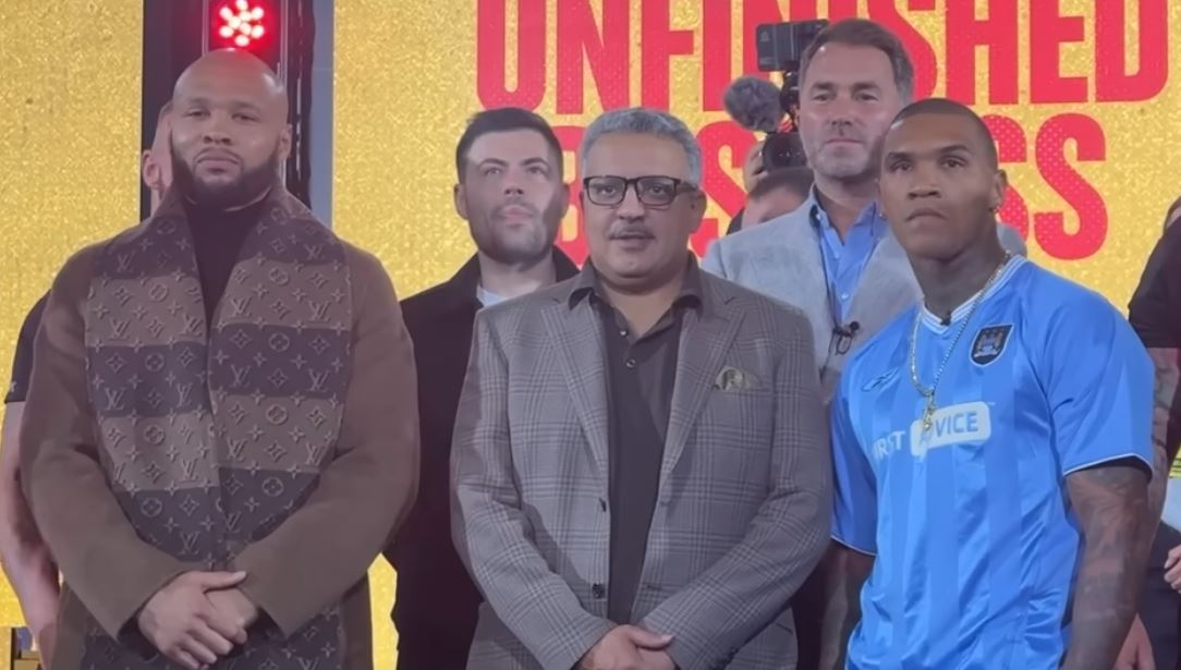 Photo of Eubank Jr and Benn at the rematch press conference