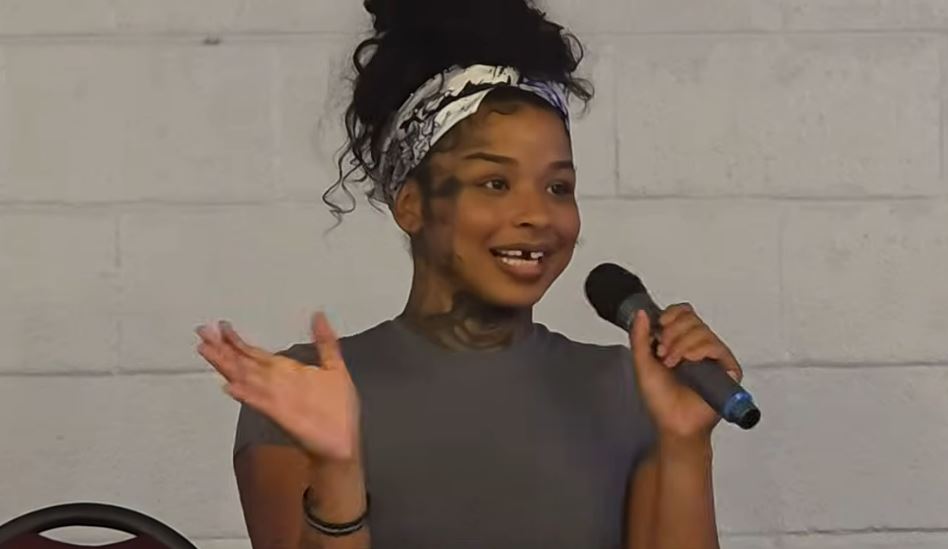 Chrisean Holy Hands Malone at the pre fight presser for her boxing debut