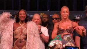 Claressa Shields vs Kaye Scott fight weigh in Atlanta, Georgia