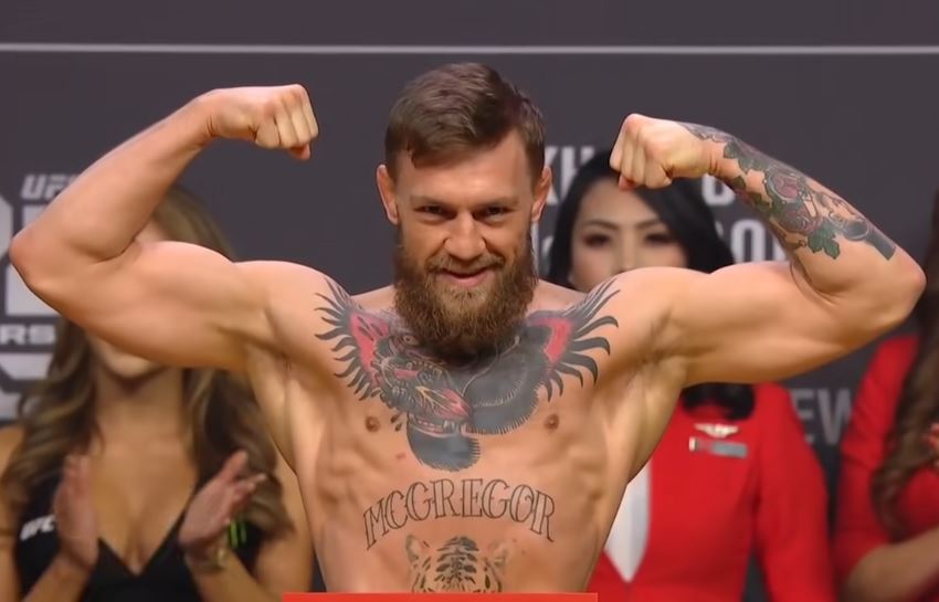 UFC star Conor McGregor weigh in