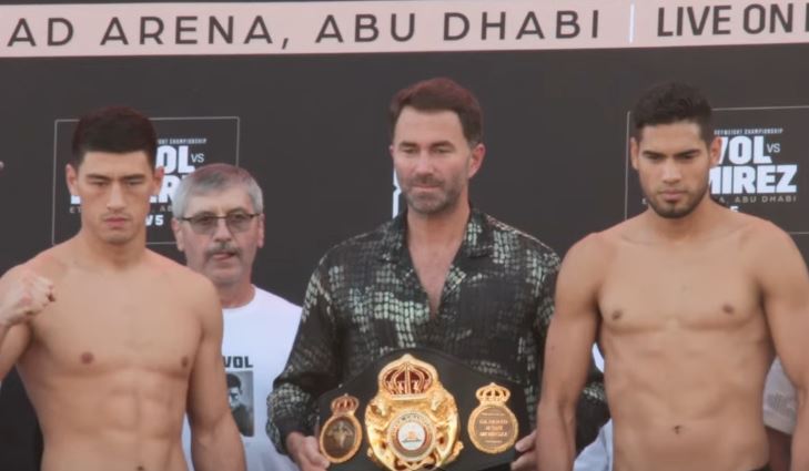 Dmitry Bivol vs Zurdo Ramirez weigh in photo