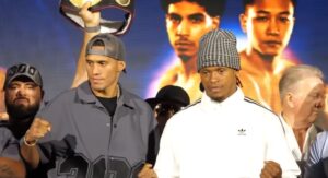 Benavidez vs Yarde side by side at press conference
