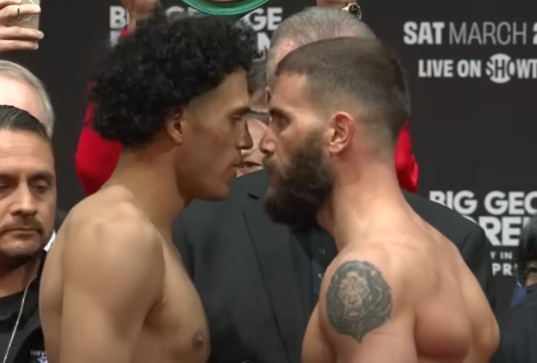 David Benavidez vs Caleb Plant fight weigh in