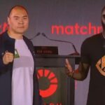 Queensberry vs. Matchroom 5v5 Deontay Wilder and Zhilei Zhang pose for photos
