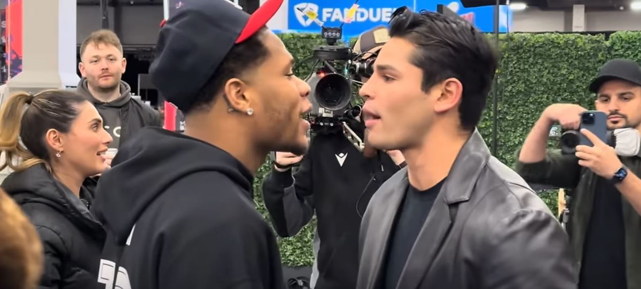 Devin Haney and Ryan Garcia at Super Bowl LVIII