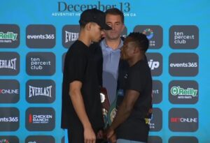Diego Pacheco vs. Kevin Lele Sadjo face off