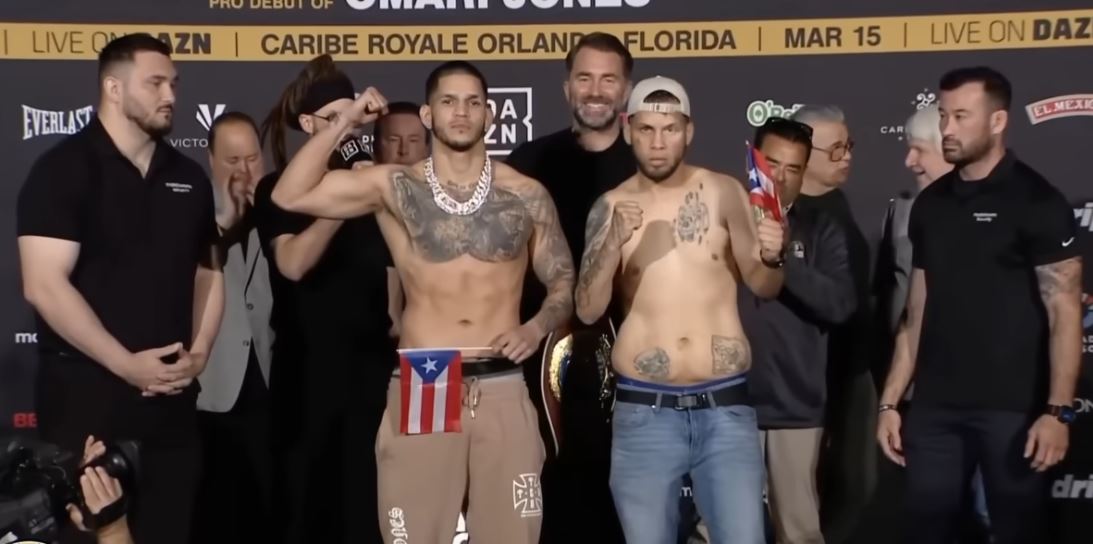 Edgar Berlanga vs. Jonathan Gonzalez-Ortiz fight weigh in march 2025