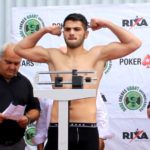 Boxer Erik Bazinyan 2016 fight weigh in photo