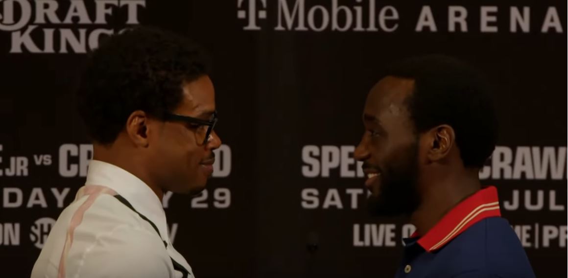 Errol Spence Jr and Terence Crawford LA press conference June 13 2023