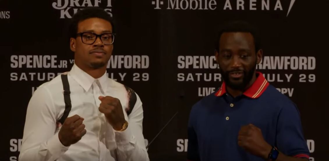 Errol Spence and Terence Crawford side by side Los Angeles