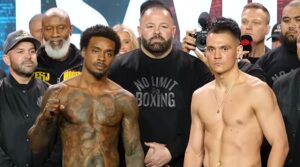 Errol Spence and Tim Tszyu in Australia weigh in