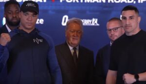 Fabio Wardley vs. Justis Huni press conference in England