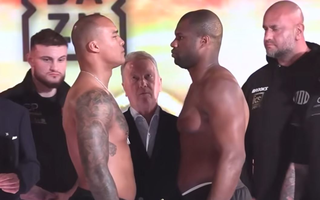 Fabio Wardley vs Daniel Dubois weigh in face off