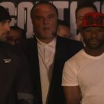 John Gotti III and Floyd Mayweather post weigh in photo August 2024