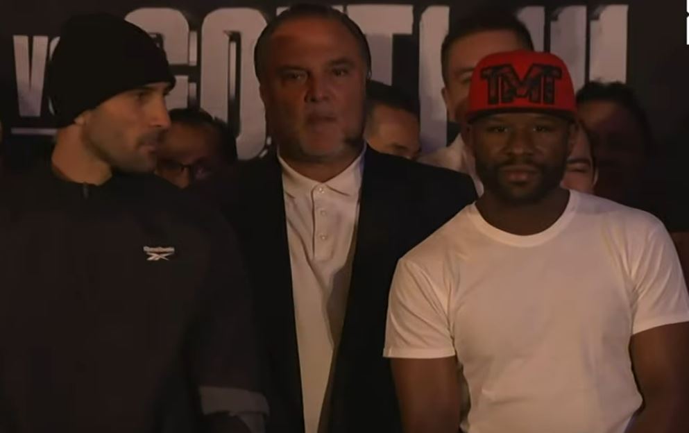 John Gotti III and Floyd Mayweather post weigh in photo August 2024