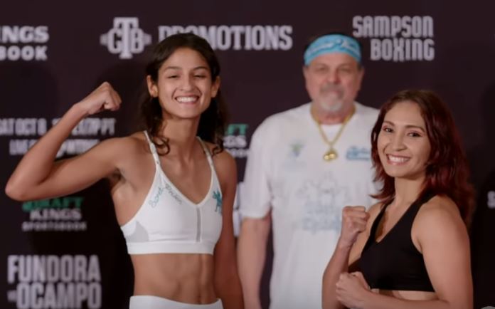 Gabriela Fundora vs. Naomi Reyes Fight Weigh in Photo