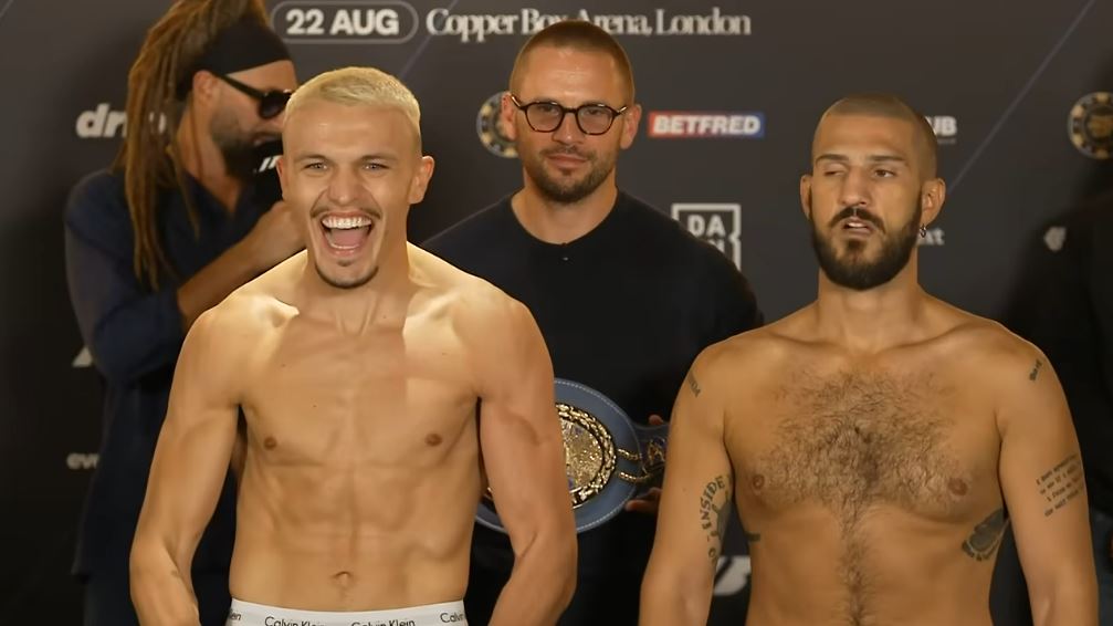 George Liddard Vs Dario Morello fight weigh in photo