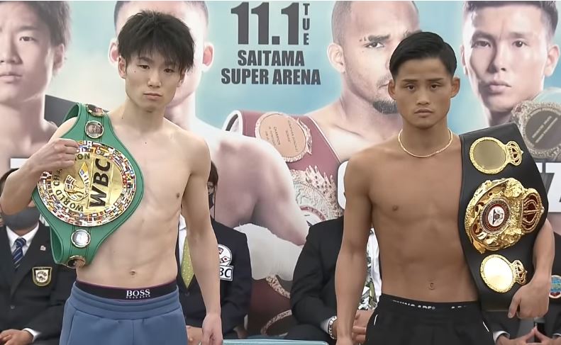 Hiroto Kyoguchi vs Kenshiro Teraji boxing championship weigh in