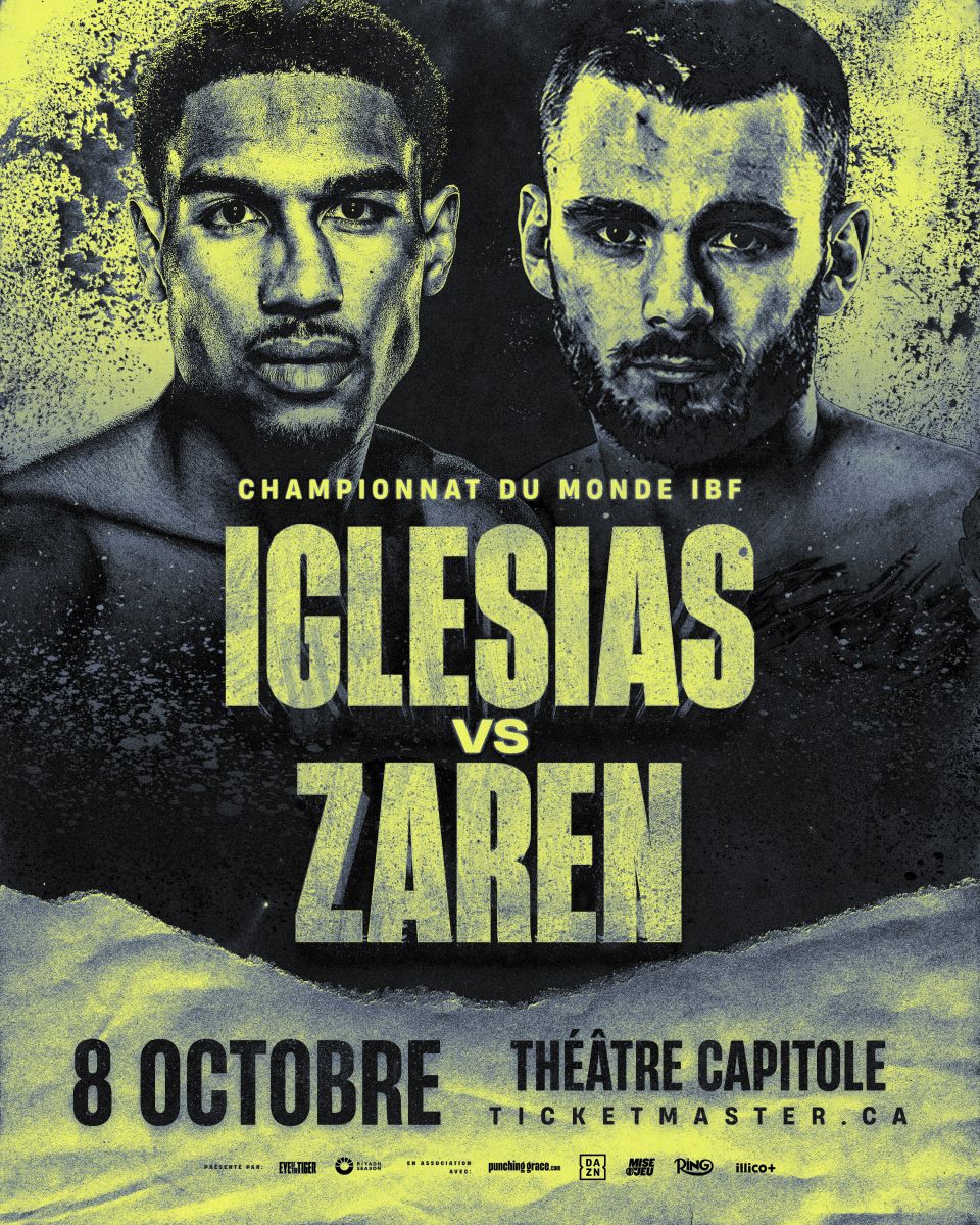 Iglesias vs. Zaren October 8 fight poster