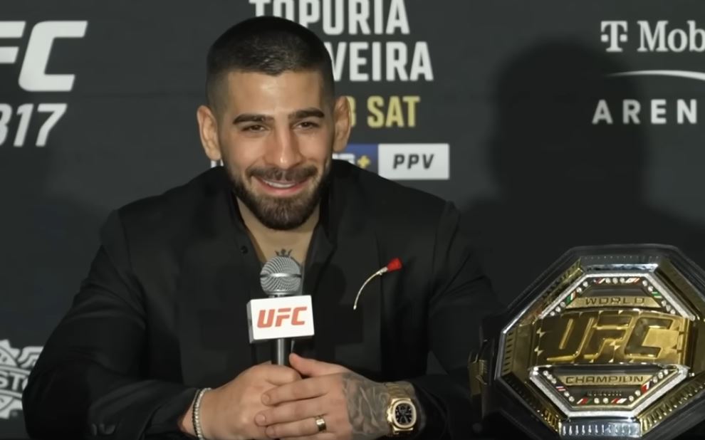 Ilia Topuria with UFC title