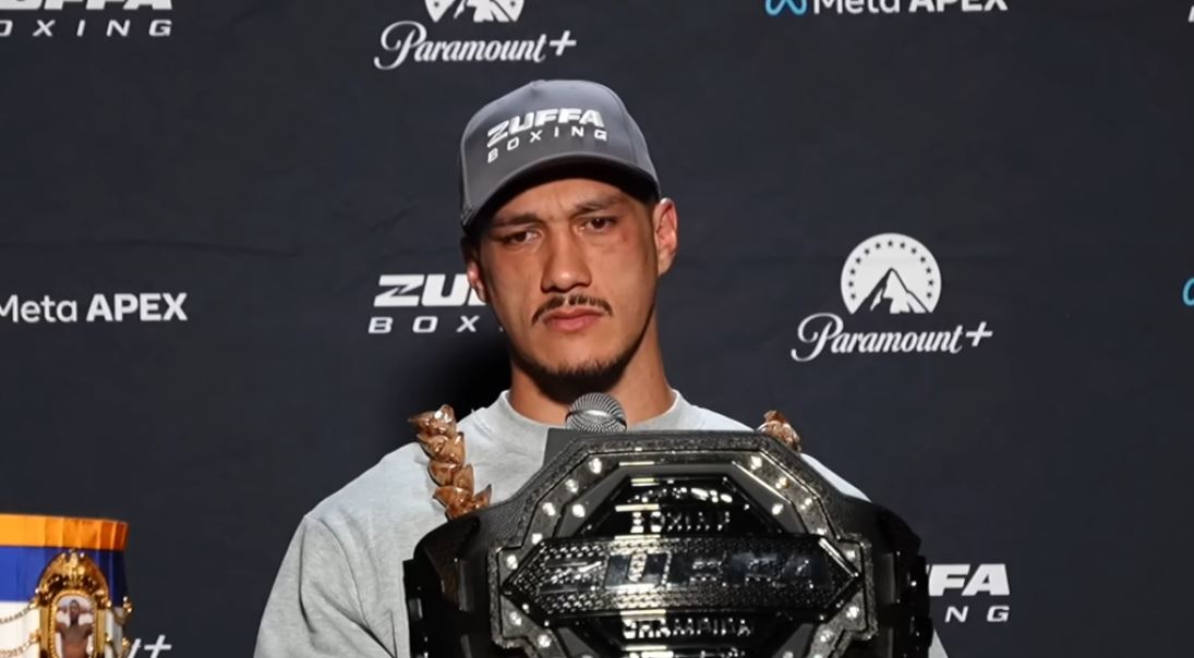 Champion Jai Opetaia with Zuffa Belt