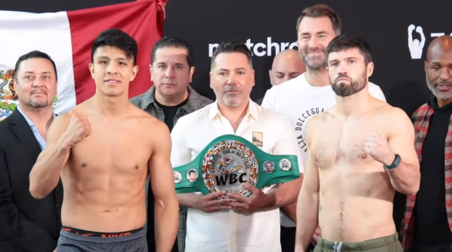 Jaime Munguia vs John Ryder fight weigh in photo 2024