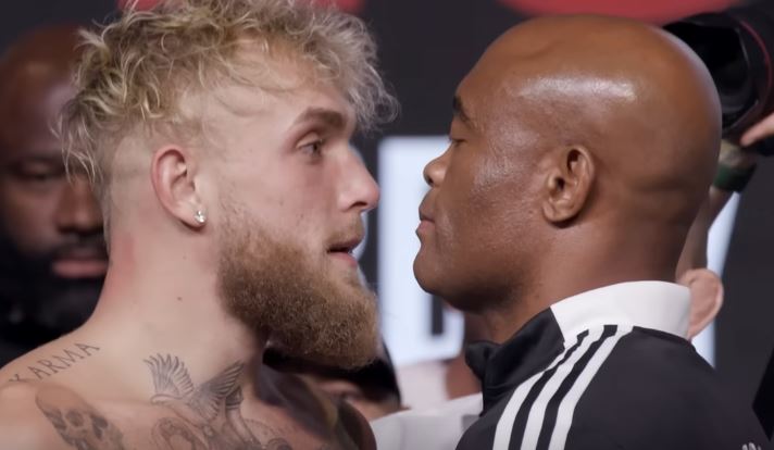 jake paul vs anderson silva staredown