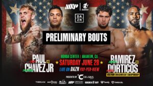 Jake Paul vs Julio Cesar Chavez Jr prelims poster