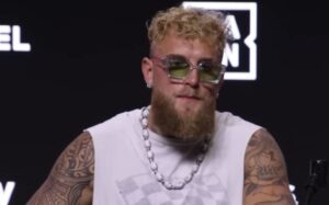 Jake Paul at the press conference for his fight with Julio Cesar Chavez Jr